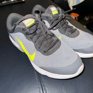 Nike Charcoal and Lime Athletic Shoes